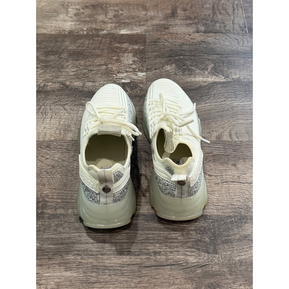 Steve Madden Maxima White Rhinestone Chunky Sneakers MAXI08S1 Womens 9M - Picture 3 of 7